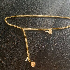 Revolve Petite Moments Coin & Pearl Chain Belt.